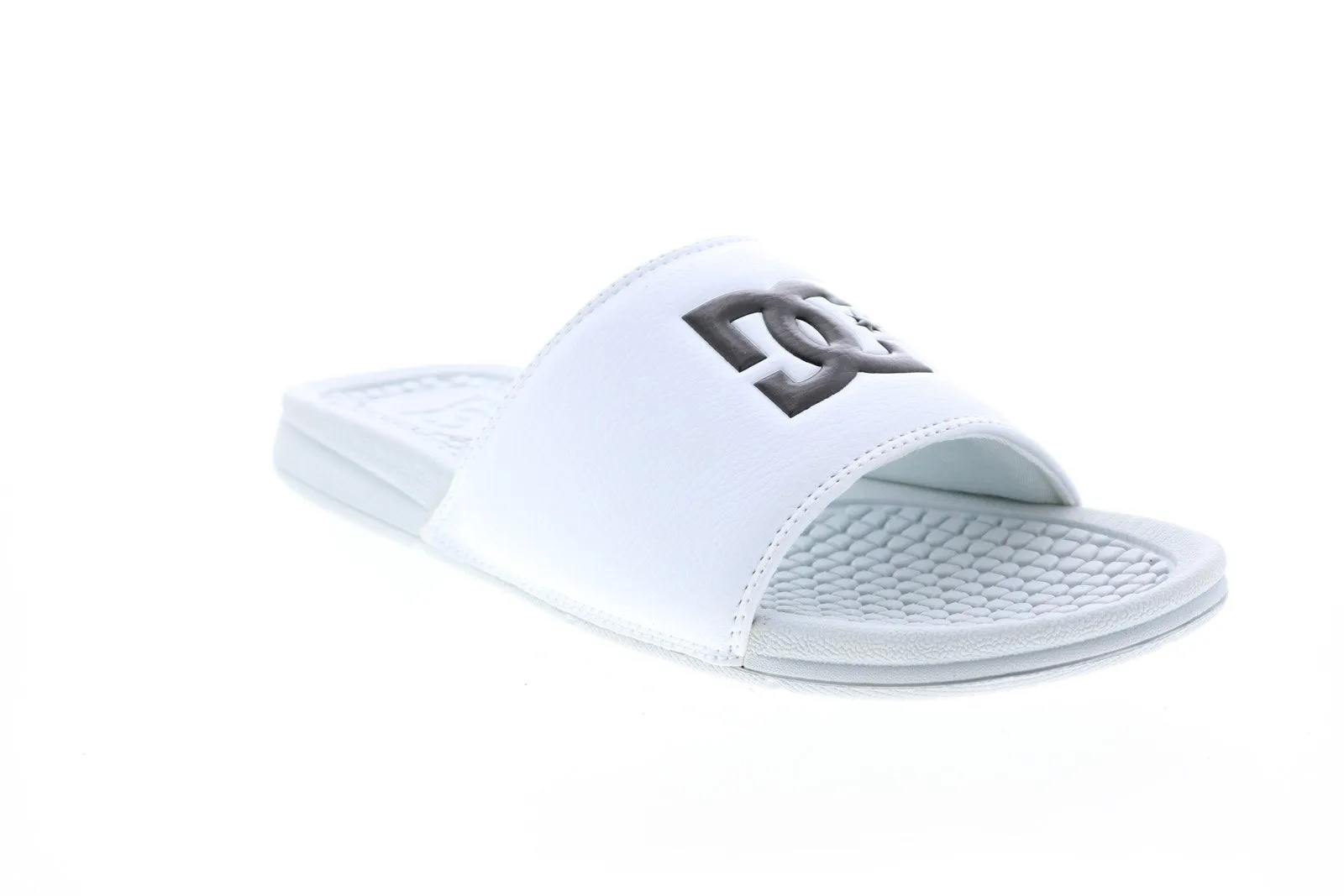 DC White Synthetic Slides Sandals for Men ADYL100026