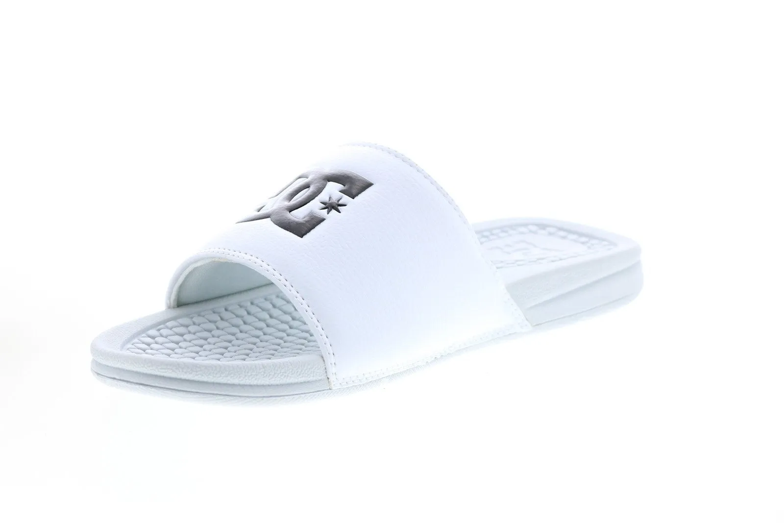 DC White Synthetic Slides Sandals for Men ADYL100026