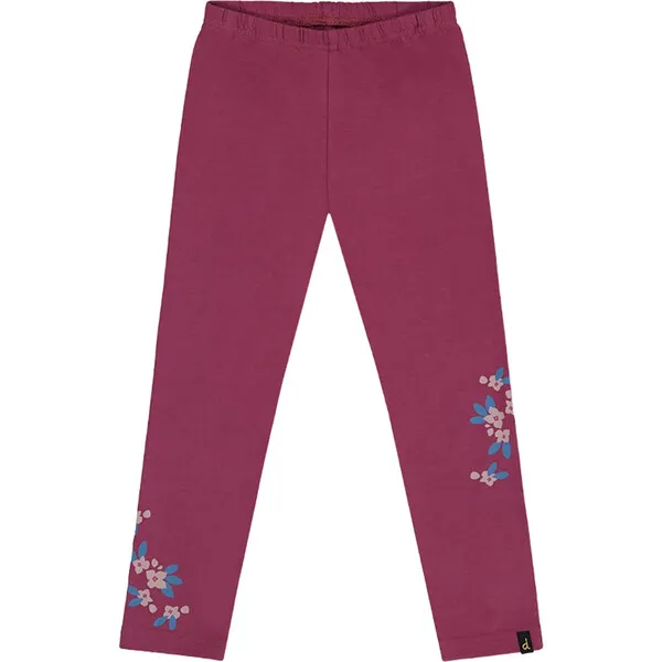 Deux par Deux floral pattern leggings in burgundy