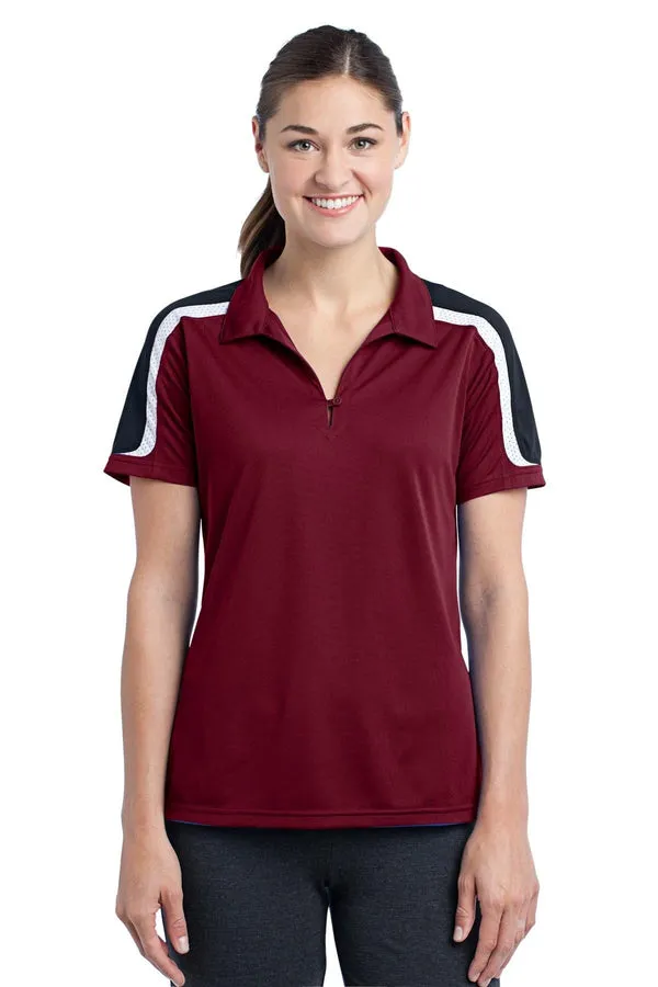 DISCONTINUED  Sport-Tek ®  Ladies Tricolor Shoulder Micropique Sport-Wick ®  Polo. LST658