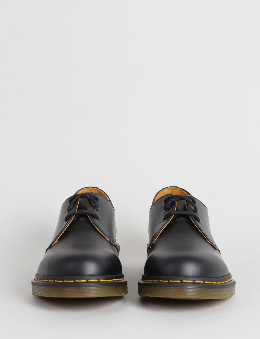 Dr Martens 1461 Shoes 11838002 Black Smooth Yellow Welt Stitching