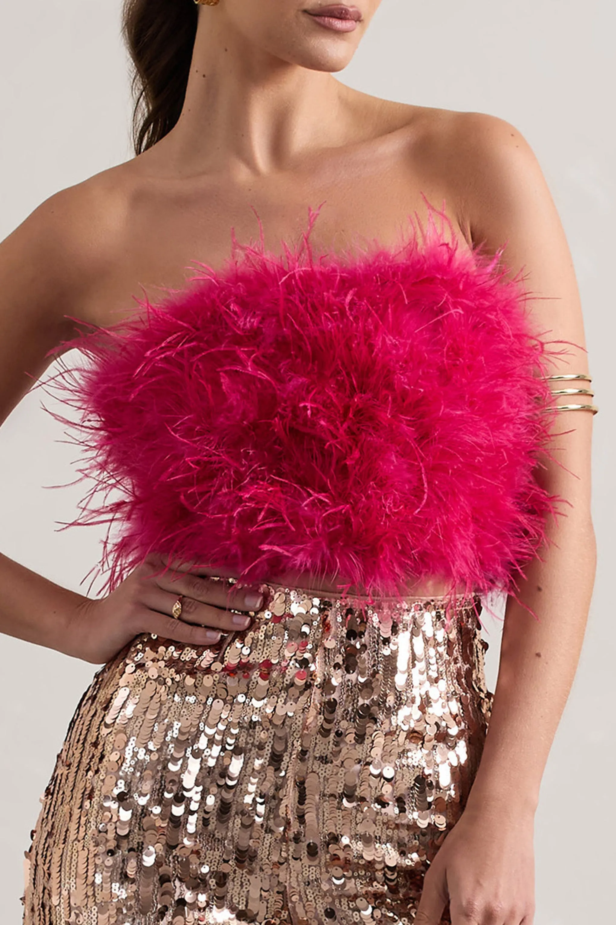 Dream Daze Pink Feather Crop Top