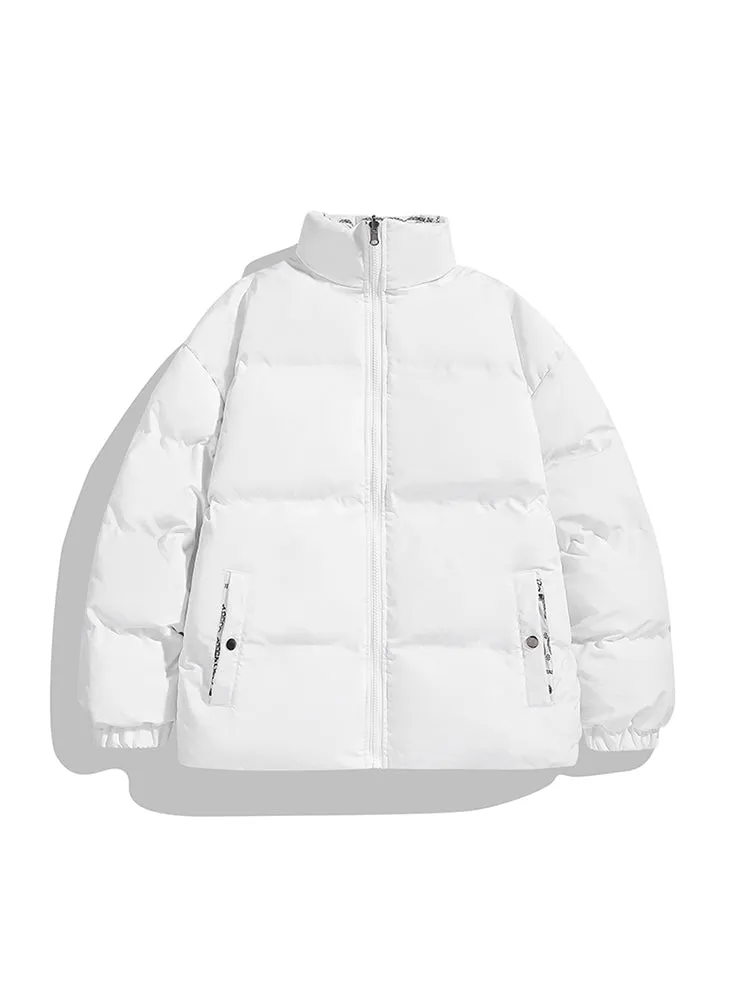   Durable Solid Color Reversible Quilted Coat   