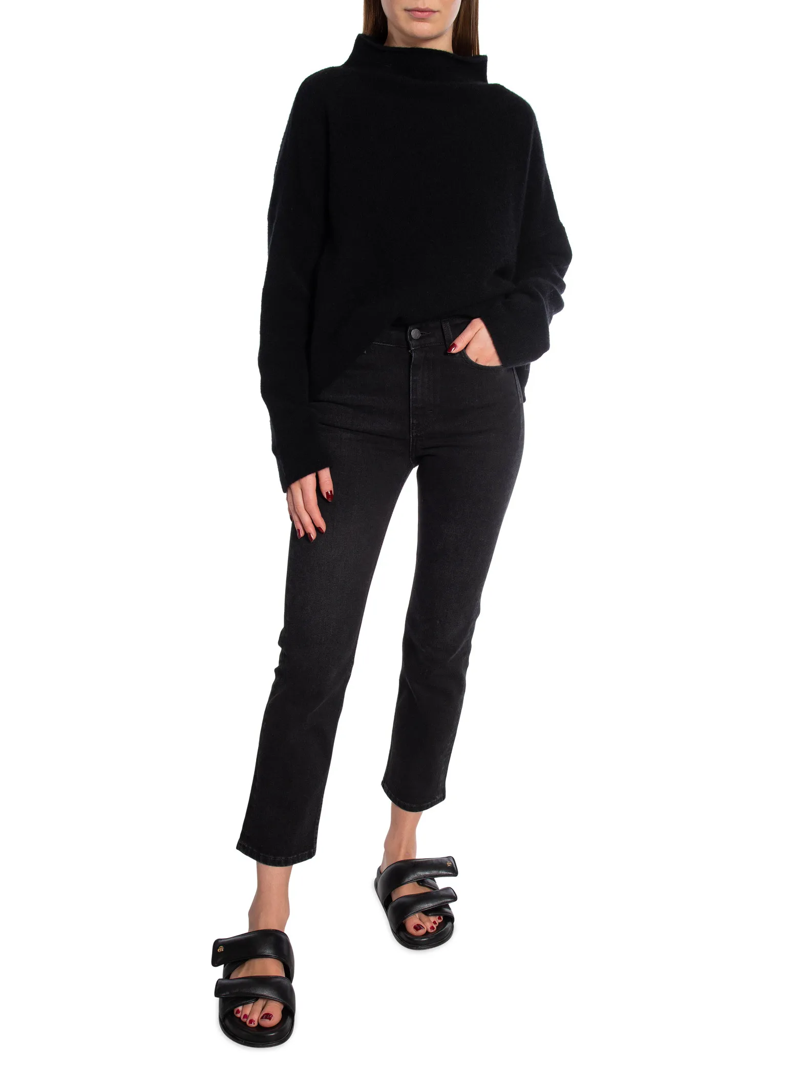 FILIPPA K SWEATER MIKA FUNNELNECK BLACK