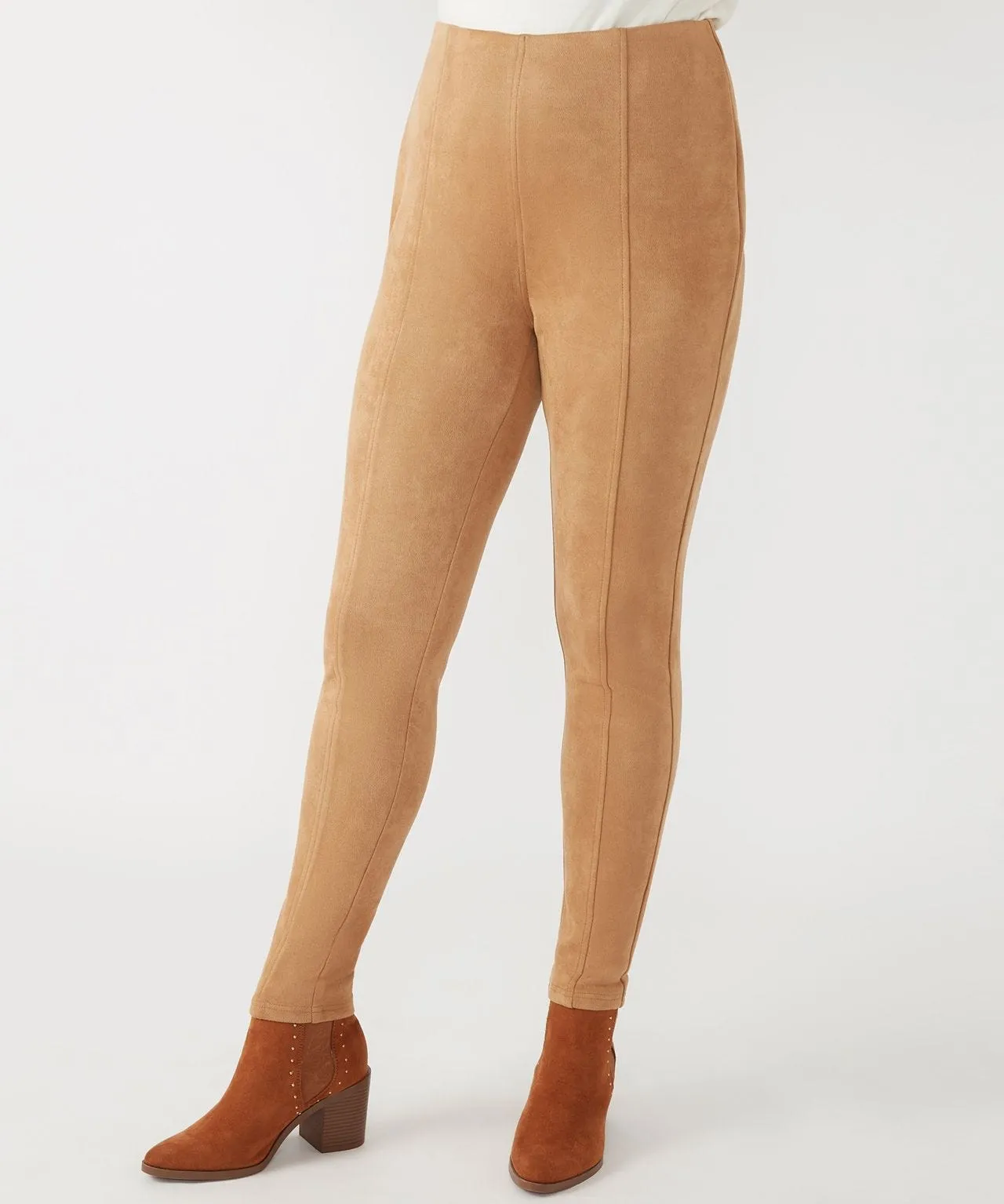 Tummy Control Suede Leggings by First Avenue