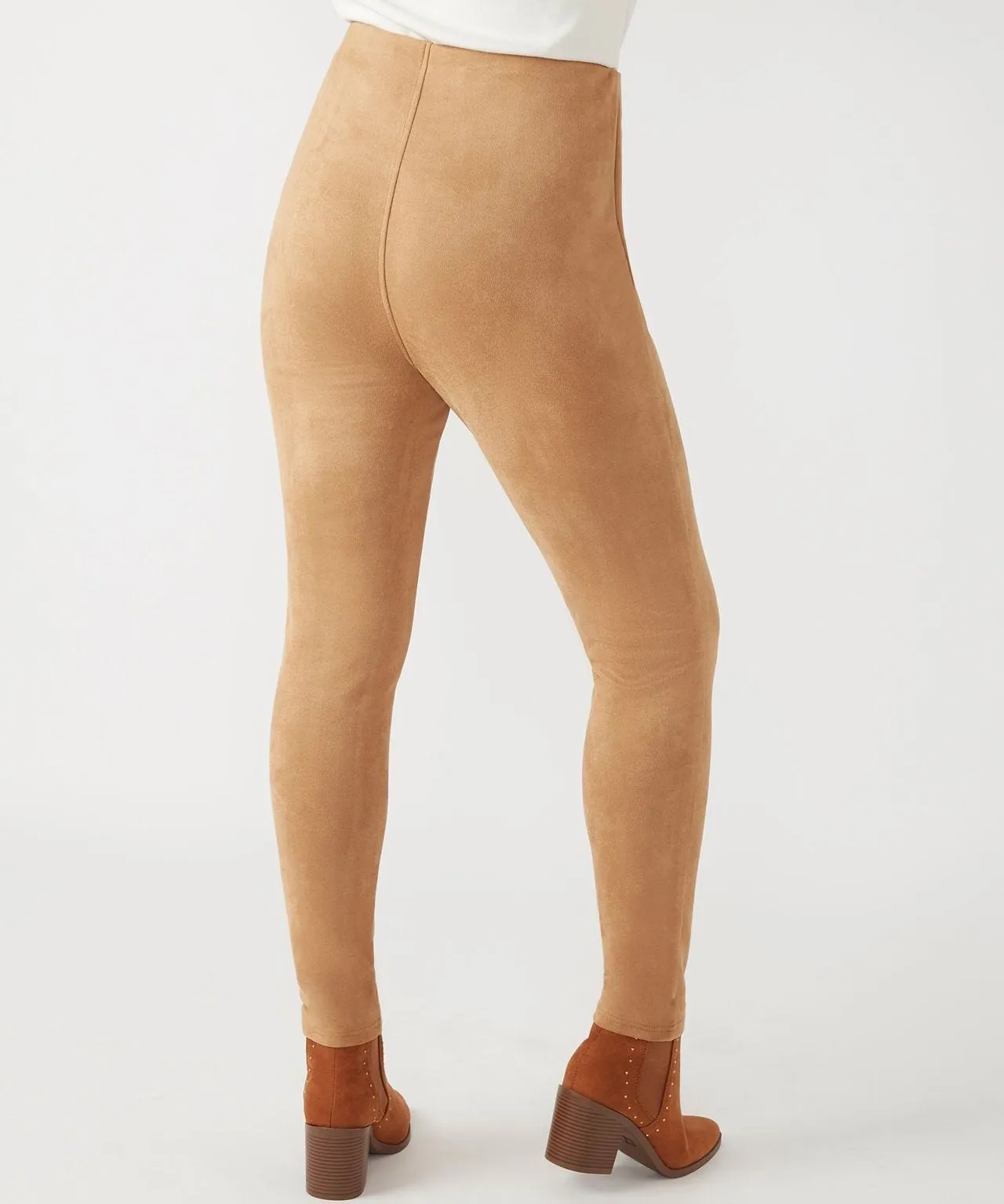 Tummy Control Suede Leggings by First Avenue