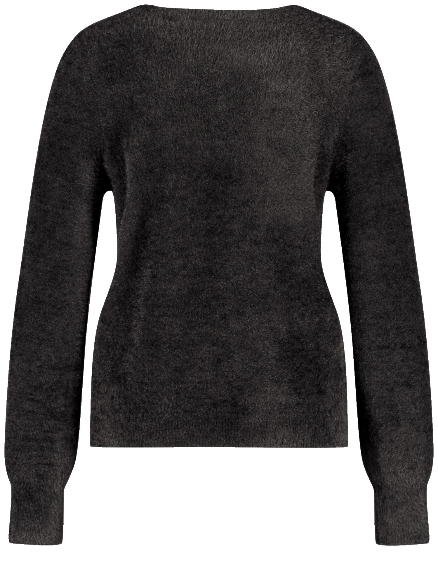 Fluffy jumper with a lurex/jacquard pattern