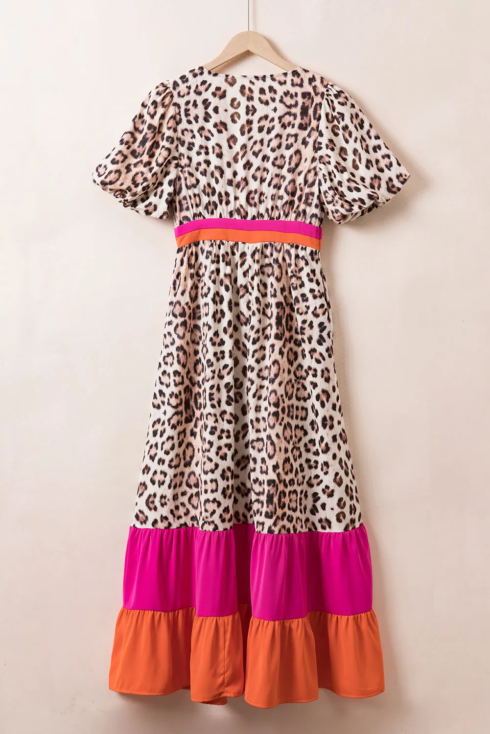 Leopard V-Neck Maxi Dress - Full Size