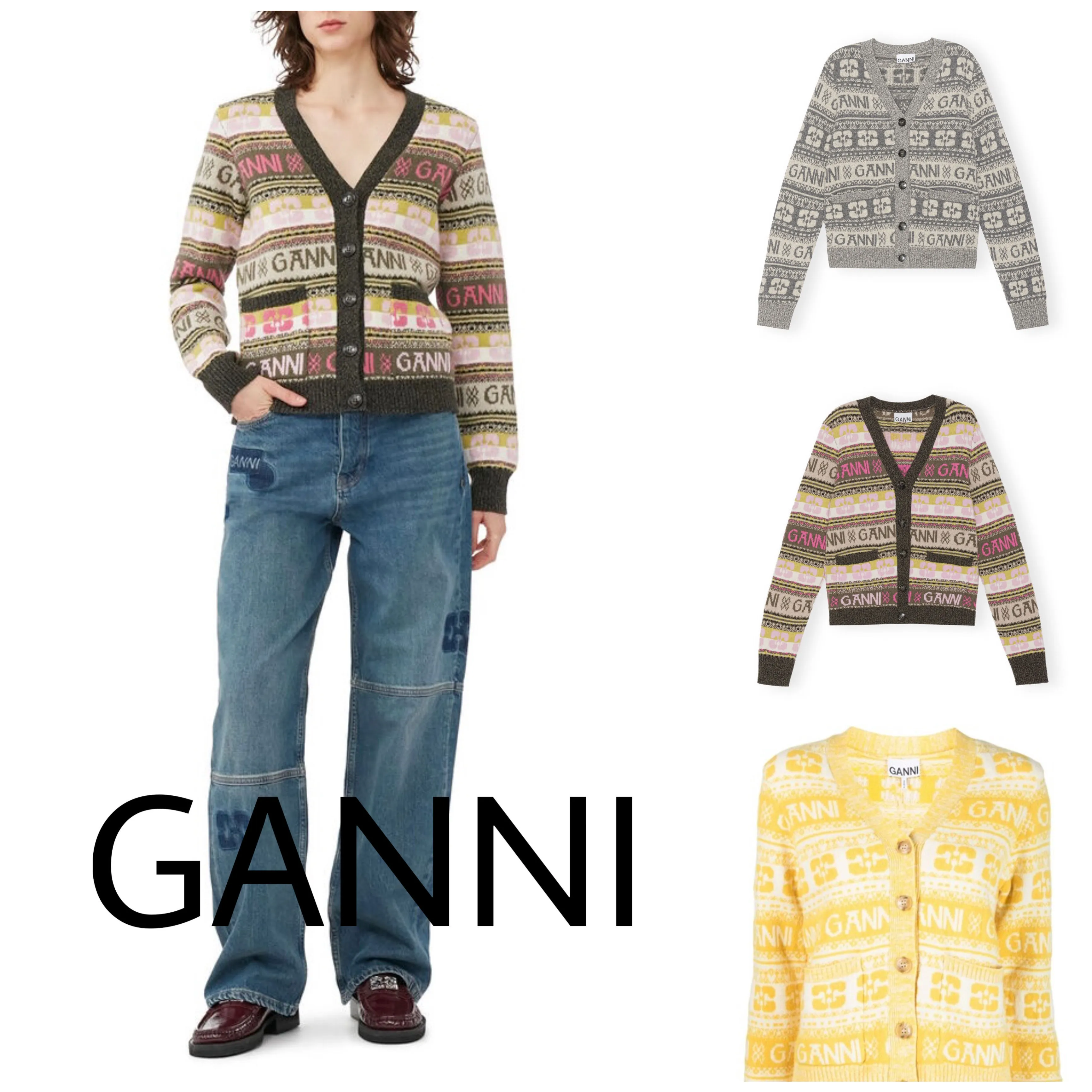 Ganni Casual Wool Blended Long Sleeves Office Style