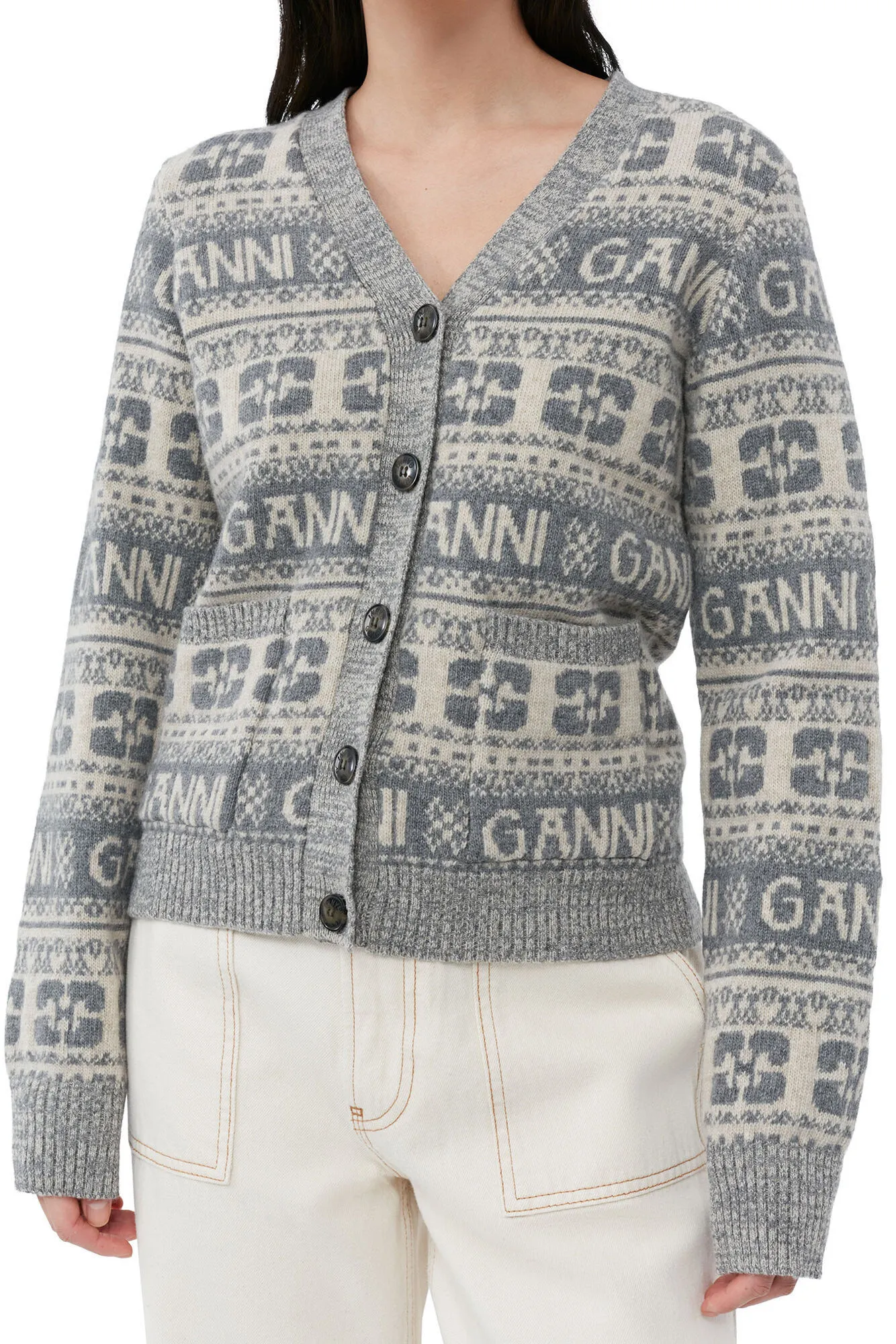 Ganni Casual Wool Blended Long Sleeves Office Style