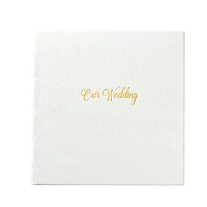 GRAPHI IMAGE | Wedding Book | White Nappa Leather - Wedding Accessories White Wedding Guest Book