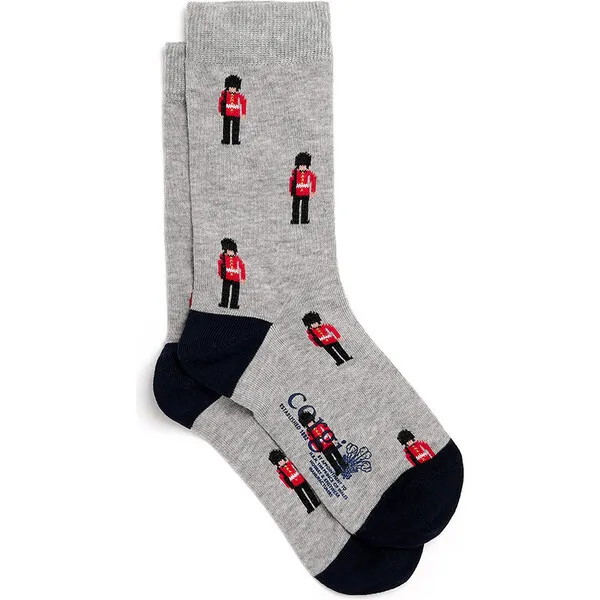 Great British Cotton Socks - Queen's Guard Grey