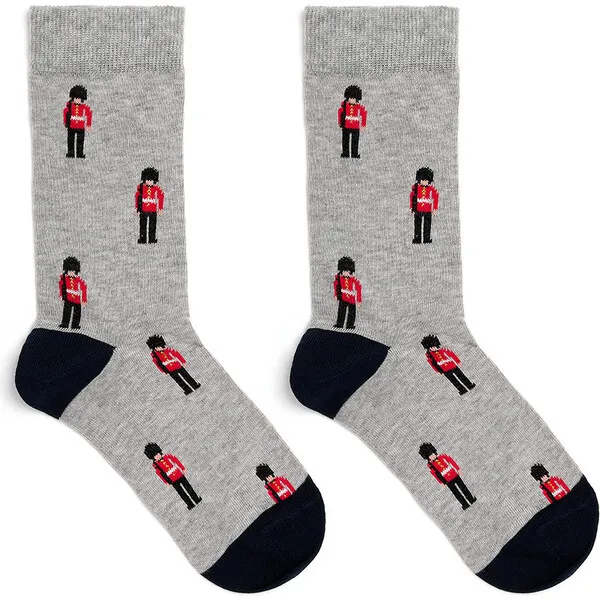 Great British Cotton Socks - Queen's Guard Grey