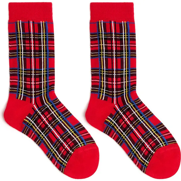 Great British Red Tartan Cotton Socks