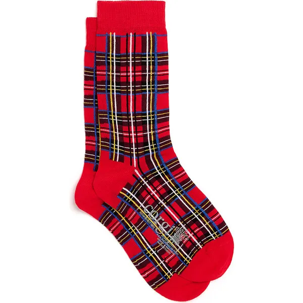 Great British Red Tartan Cotton Socks