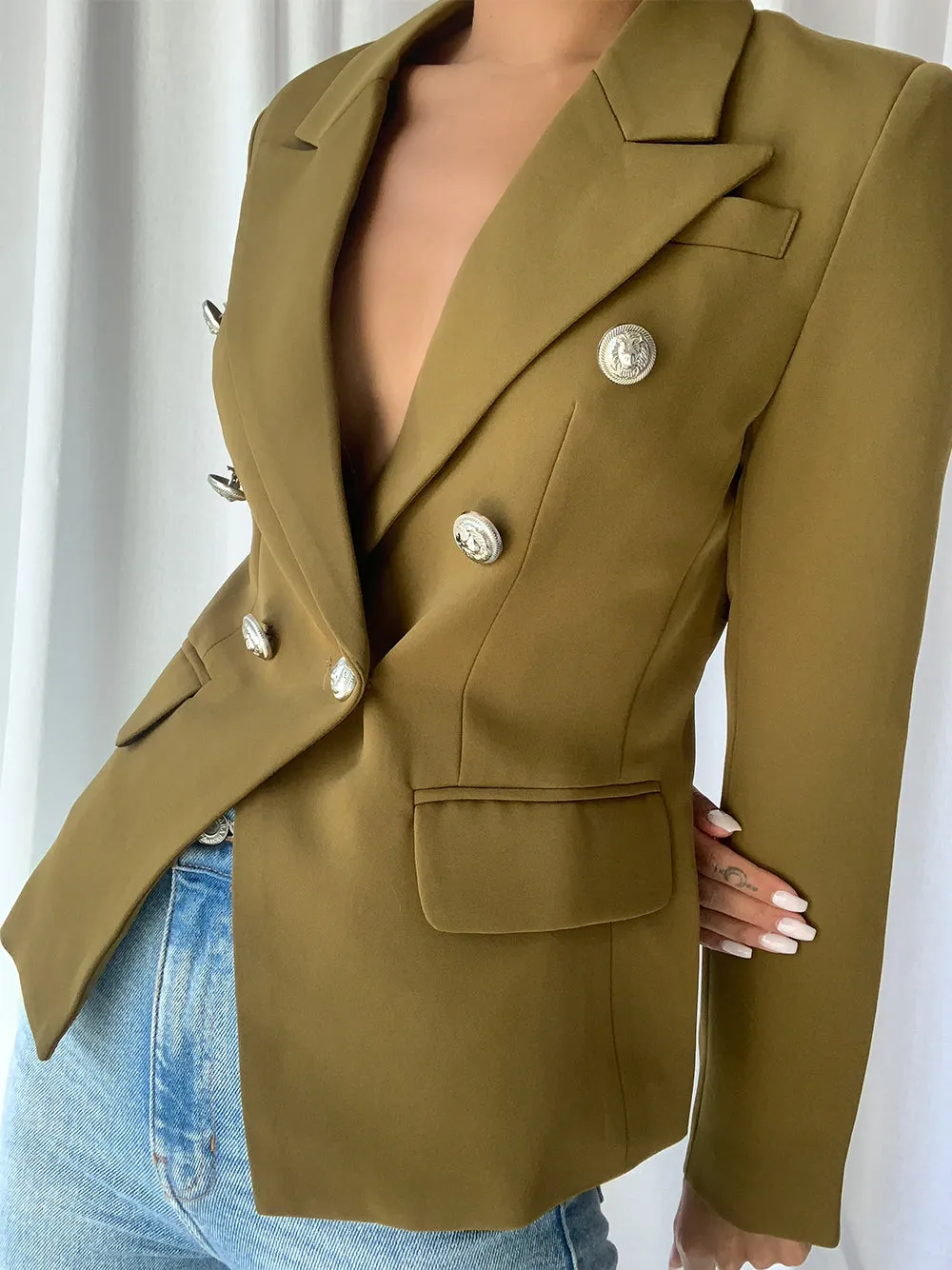 Green Double Breasted Jacket