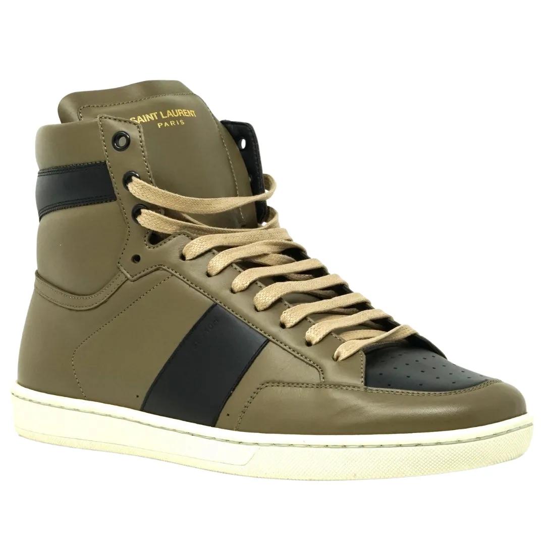 Green Saint Laurent Men's 418026 Cn440 2966 Sneakers