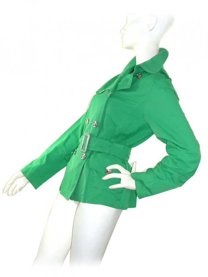 Green Short Trench Jacket for Women by Claudia Gil