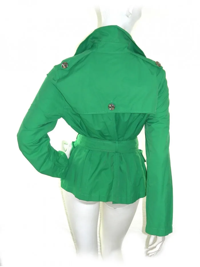 Green Short Trench Jacket for Women by Claudia Gil