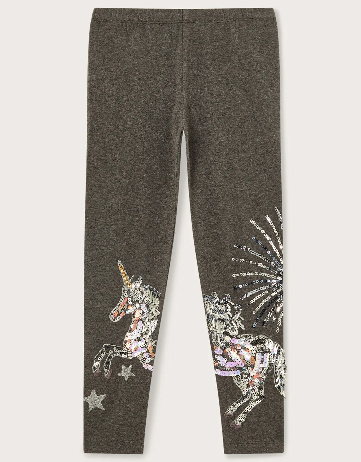 Grey Sequin Unicorn Leggings.