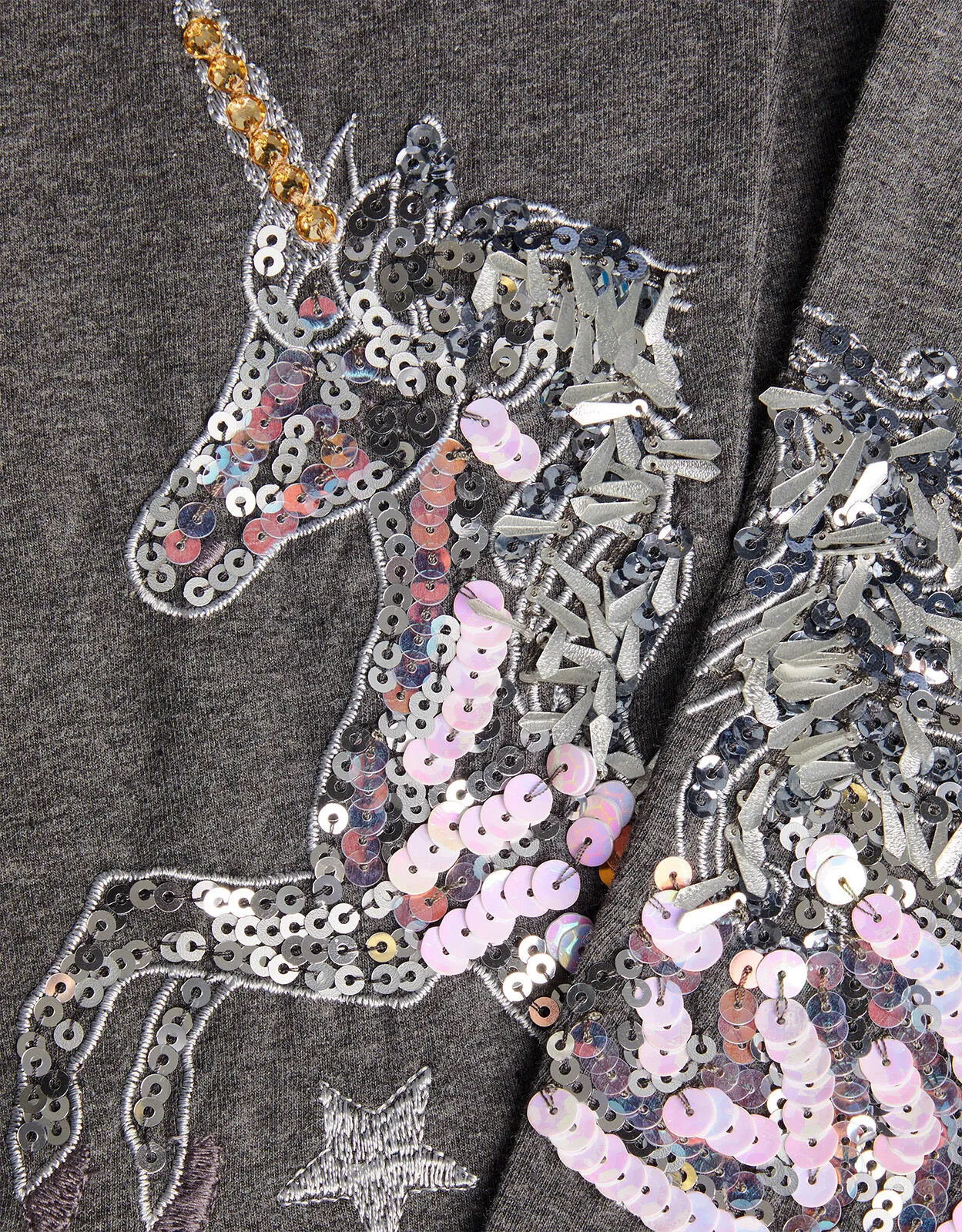 Grey Sequin Unicorn Leggings.