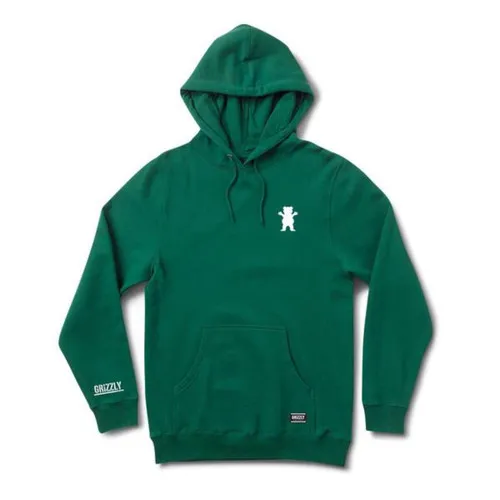 Grizzly Grip Skateboard Hoodie Original Bear Design Forest Green 【Shop Now】