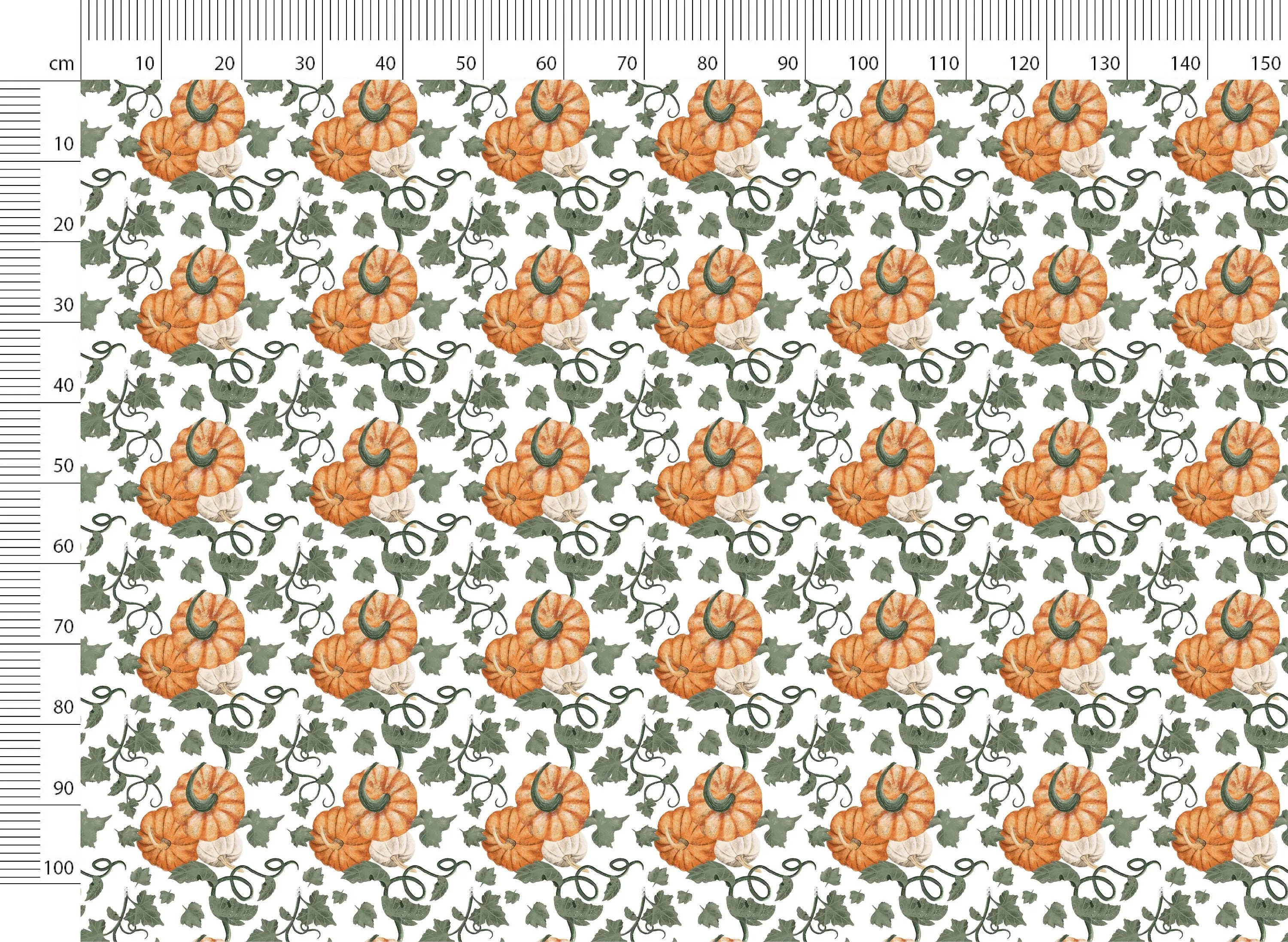 Halloween Pumpkin Print Linen Fabric for Bedding, Curtains, Dresses, Clothing, Table Cloth & Pillows沃