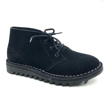 Harley Ripple Sole Boots Black Suede