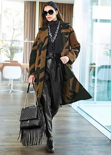 Heine Long Coat with Graphic Pattern - Grattan