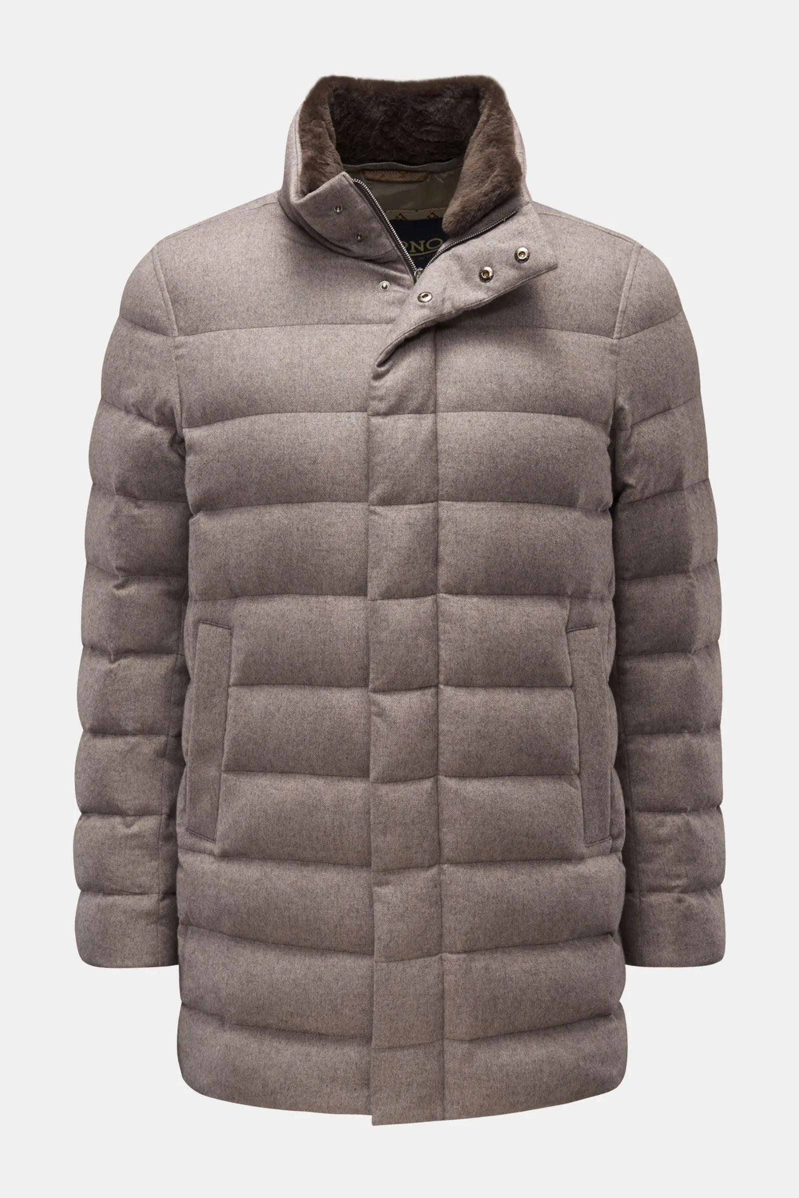 HERNO grey melange down coat