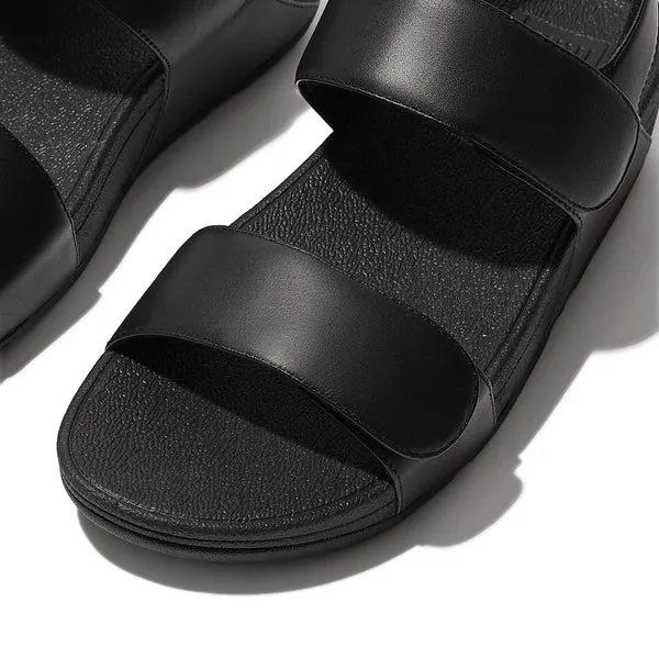 Hollister Comfort Shoes Lulu Adjustable Leather Sandals Crystal Black