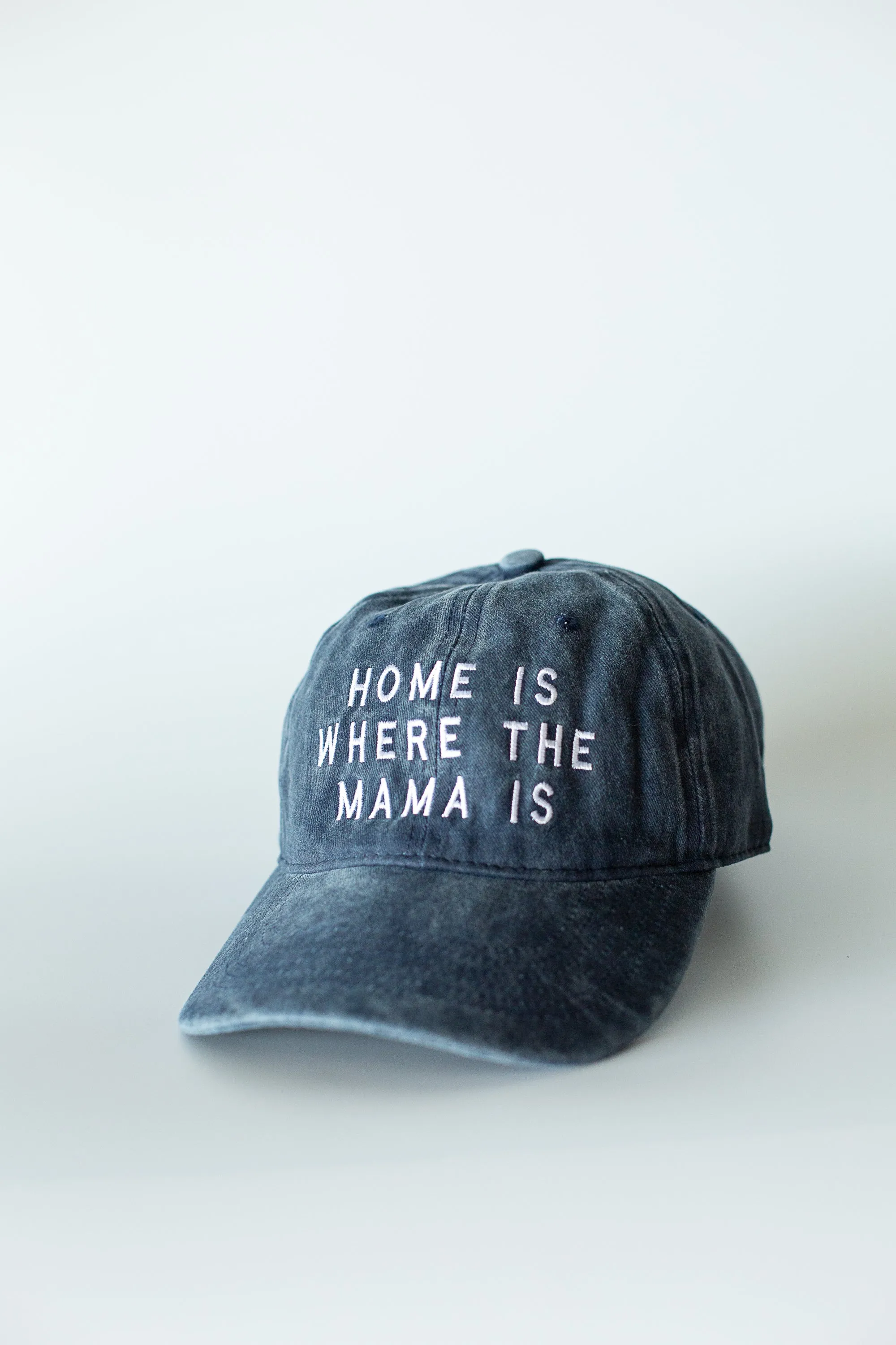 Home Is Where the Mama Is Baseball Cap Washed Blue 2 Sizes