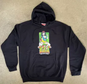 Hook Ups Skateboards Snow White Black Hoody.