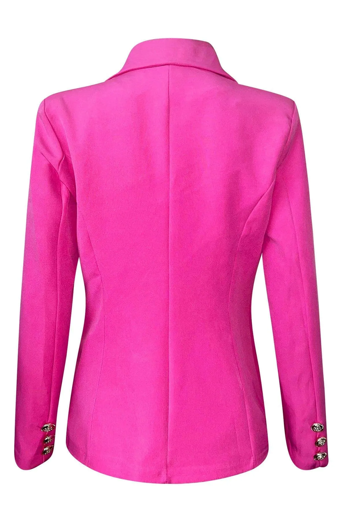 Hot Pink Blazer Jacket with Cortana Button Detail