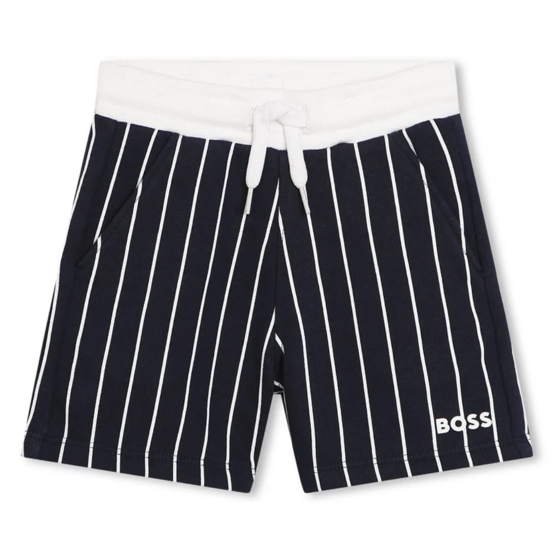 Infant Striped Navy-White Boss Shorts