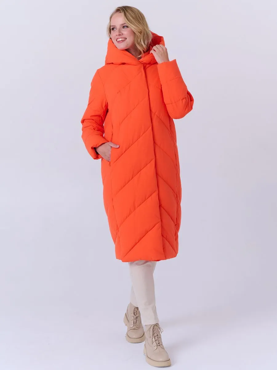 Insulated Longline Coat with Stylish Hood