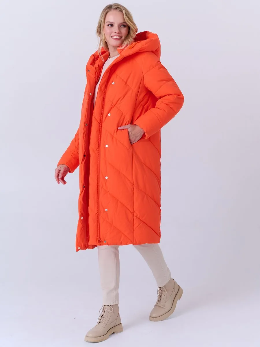 Insulated Longline Coat with Stylish Hood