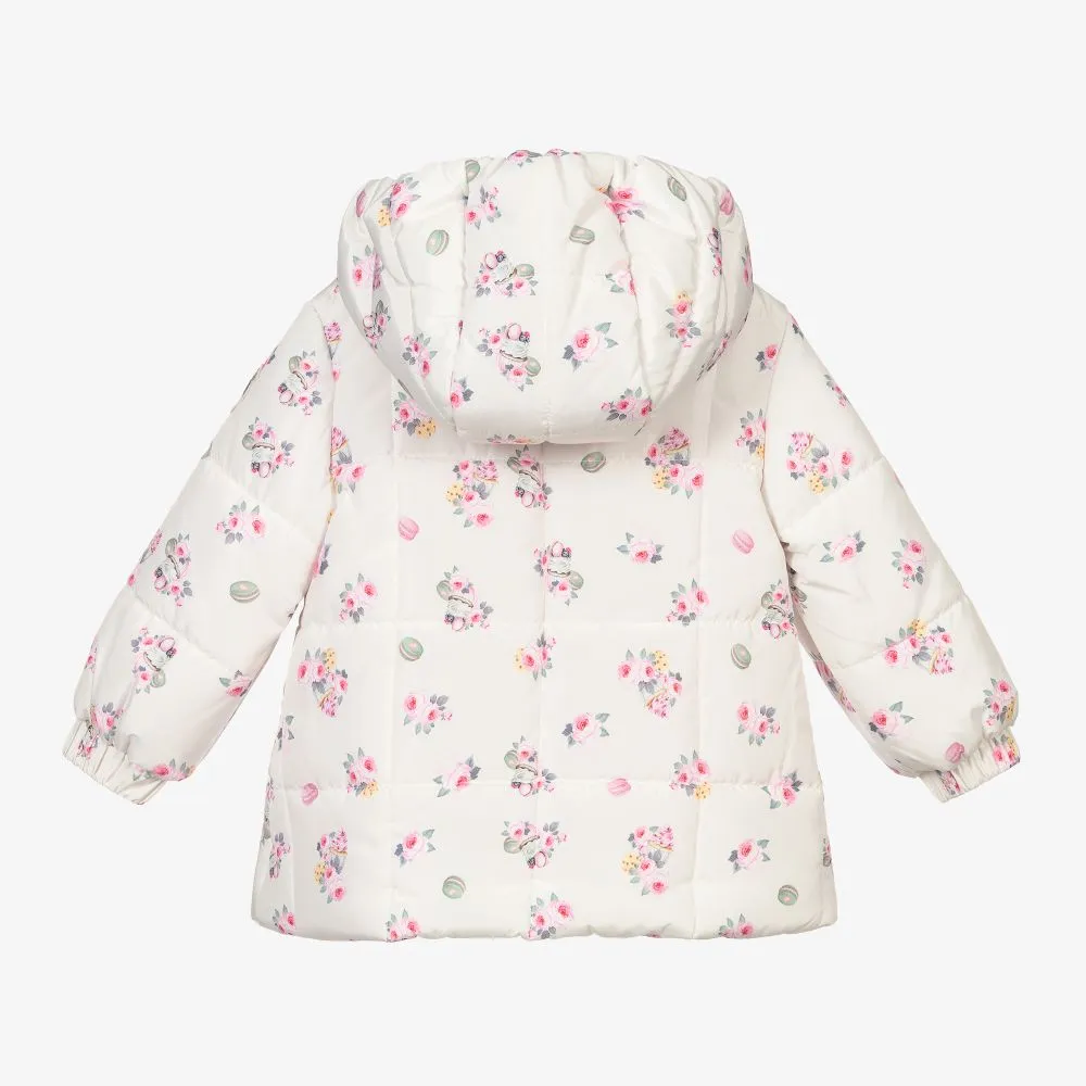 Ivory Pink Floral Coat - Women's Spring Outerwear