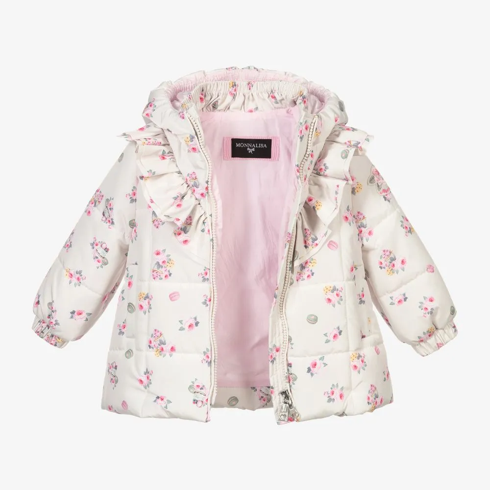 Ivory Pink Floral Coat - Women's Spring Outerwear