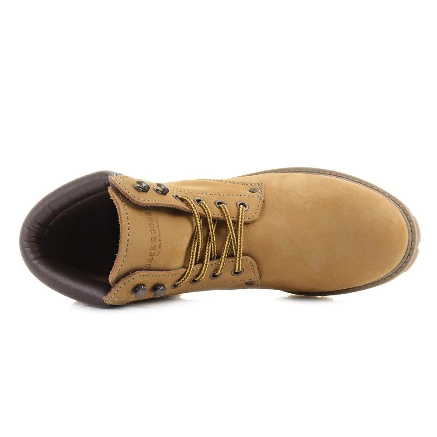 Jack and Jones Nubuck Stoke Leather Boots in Honey