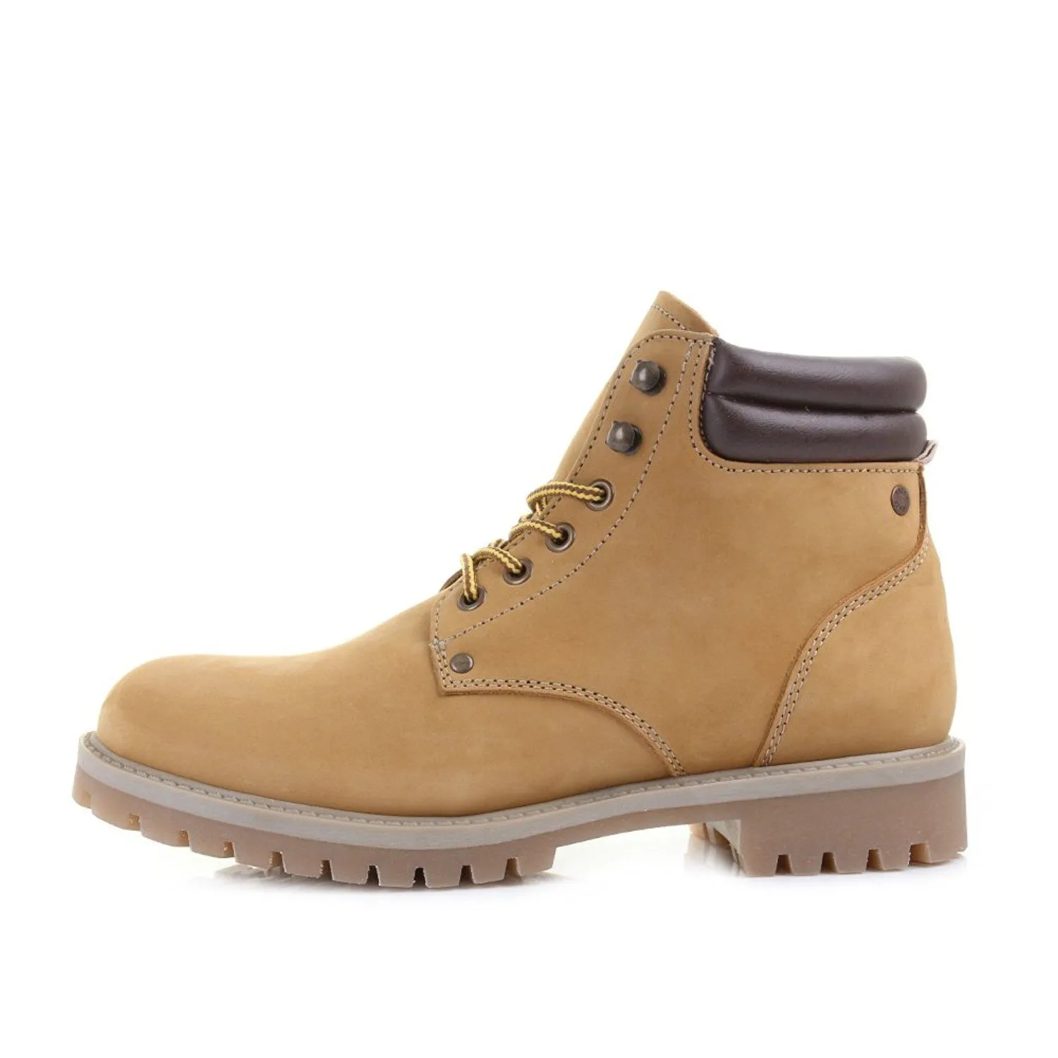 Jack and Jones Nubuck Stoke Leather Boots in Honey