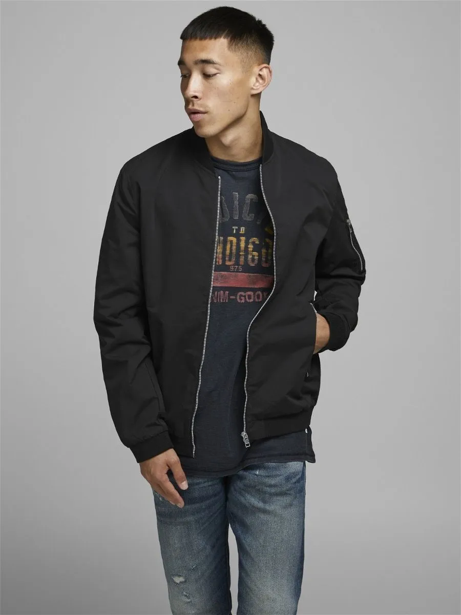 Jack & Jones Rush Bomber Jacket in Black