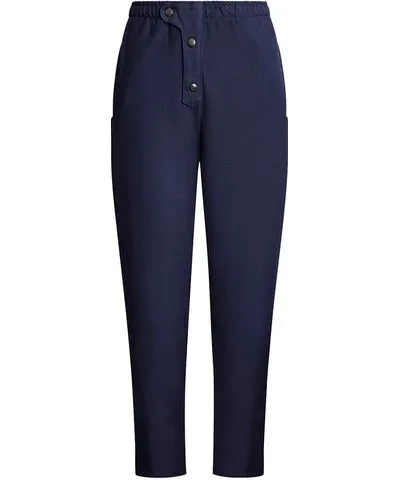 James Lakeland Women's Navy Blue Cotton Trousers