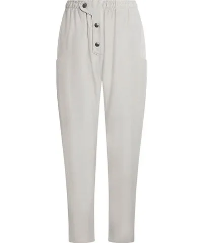 James Lakeland Women's Beige Cotton Neutrals Trousers