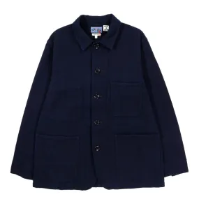 Japan pure indigo sashiko coverall jacket in blue color.