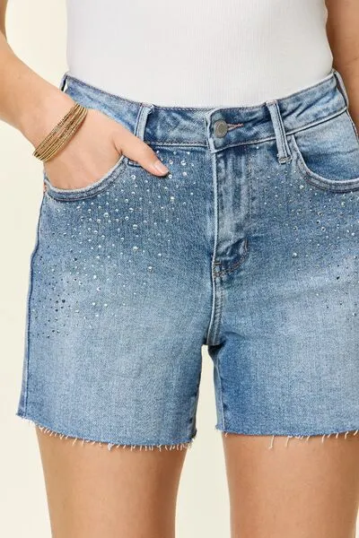 Judy Blue High Waist Rhinestone Shorts