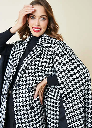 Kaleidoscope Cape Coat in Houndstooth Pattern