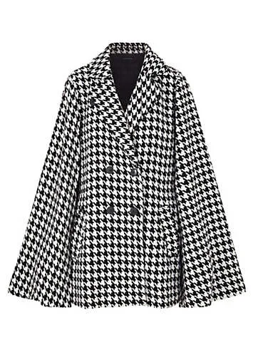 Kaleidoscope Cape Coat in Houndstooth Pattern