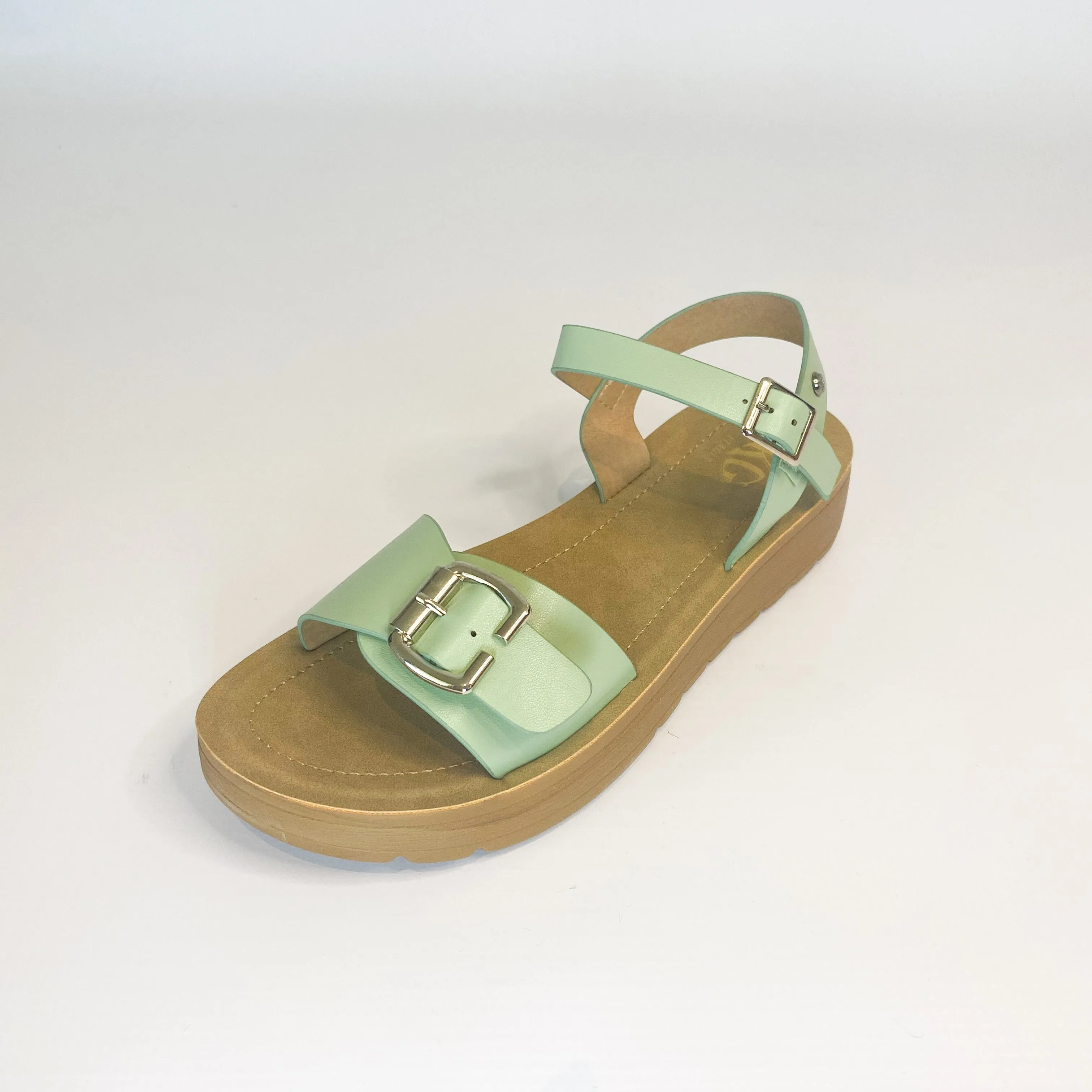 KG sage buckle strap sandal - KG sage sandals - KG buckle strap sandals