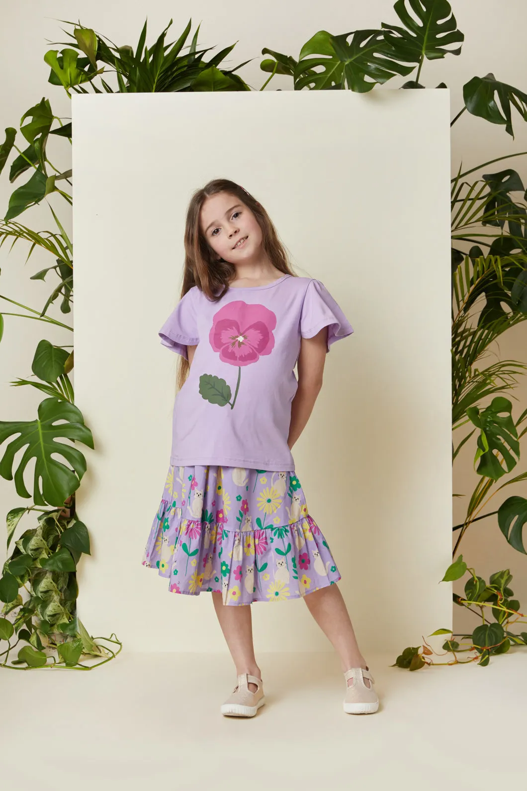 Kids Floral Frill T-Shirt